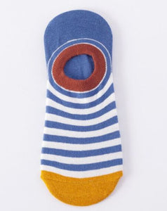 SF1043 Periwinkle Blue Stripe Low Cut Socks - Iris Fashion Jewelry