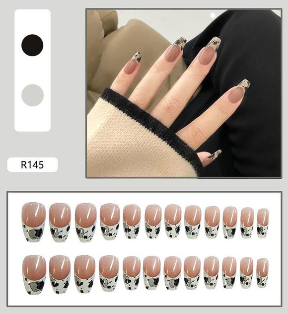 NS410 Long Plastic Ballerina Nails Press On Nails 24 Pieces R145 - Iris Fashion Jewelry