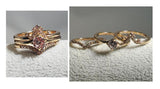 R246 Rose Gold 3 Piece Rhinestone Ring Set - Iris Fashion Jewelry