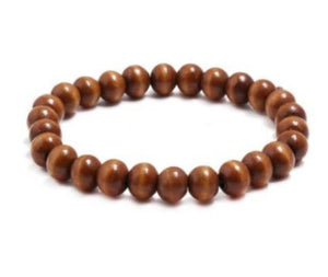 B454 Brown Round Wooden Bead Bracelet - Iris Fashion Jewelry