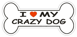 ST-D1086 I Love My Crazy Dog Bumper Sticker