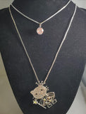 N2220 Silver Iridescent Rhinestone Kitty Cat Necklace with FREE Earrings - Iris Fashion Jewelry