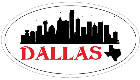 ST-D3715 Dallas Texas Oval Bumper Sticker