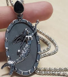 N359 Silver Mermaid Mirror Necklace with FREE EARRINGS - Iris Fashion Jewelry