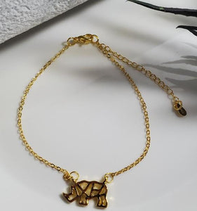 B1309 Gold Rhinoceros Bracelet