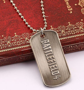 AZ882 Silver Battlefield Video Game Dog Tag Necklace