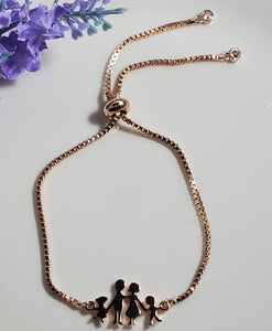 AZ503 Rose Gold Family Adjustable Bracelet