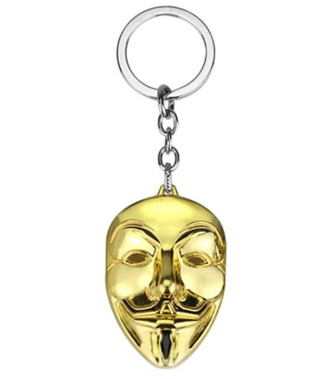 AZ688 Gold V for Vendetta Mask Keychain