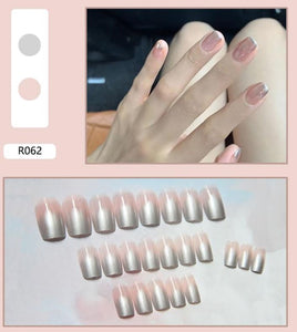 NS393 Long Square Press On Nails 24 Pieces R062 - Iris Fashion Jewelry