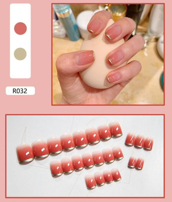 NS289 Short Square Press On Nails 24 Pieces R032 - Iris Fashion Jewelry