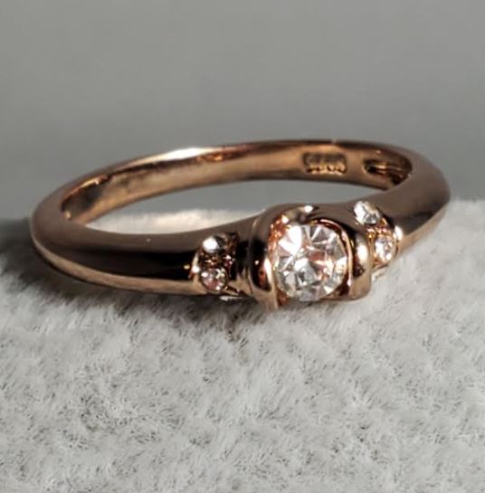 R701 Rose Gold Dainty Rhinestone Ring - Iris Fashion Jewelry