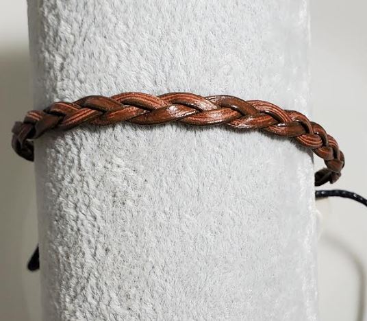 AZ756 Thin Brown Braided Cord Bracelet