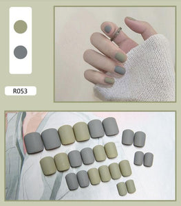 NS571 Short Square Press On Nails 24 Pieces R053
