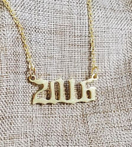 AZ1453 Gold Year 2016 Necklace with FREE EARRINGS