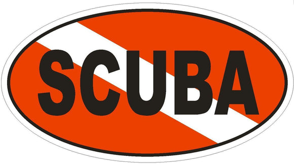 ST-D1833 SCUBA Oval Bumper Sticker