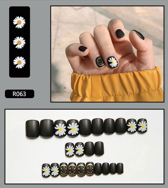 NS400 Short Square Press On Nails 24 Pieces R063 - Iris Fashion Jewelry