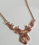 N183 Rose Gold Cutout Deer Necklace with FREE EARRINGS - Iris Fashion Jewelry