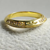 R502 Gold Rhinestone Band Ring - Iris Fashion Jewelry