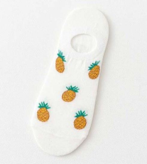 SF16 White Pineapple Low Cut Socks - Iris Fashion Jewelry