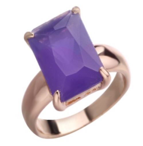 R117 Rose Gold Purple Square Gem Ring - Iris Fashion Jewelry