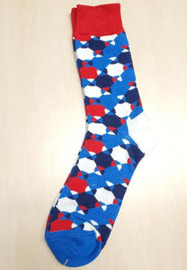 SF132 Blue Red White Abstract Design Socks - Iris Fashion Jewelry