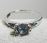 R726 Silver Light Blue Gem Rhinestone Ring - Iris Fashion Jewelry