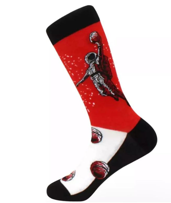 SF208 Red Astronaut Basketball Socks - Iris Fashion Jewelry