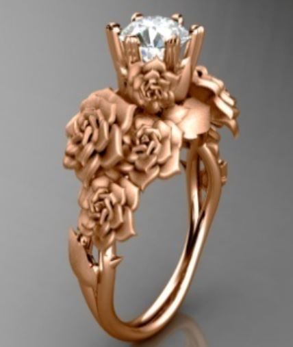 R316 Rose Gold Rose Design Ring - Iris Fashion Jewelry