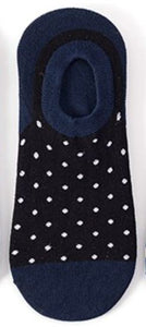 SF369 Black Navy Blue White Polka Dot Low Cut Socks - Iris Fashion Jewelry