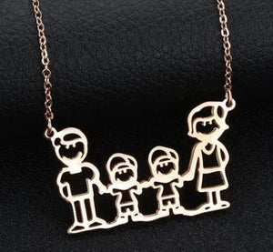 AZ438 Rose Gold 2 Boys Family Necklace with FREE EARRINGS