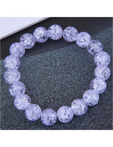 B1120 Lavender Crackle Glass Bracelet - Iris Fashion Jewelry