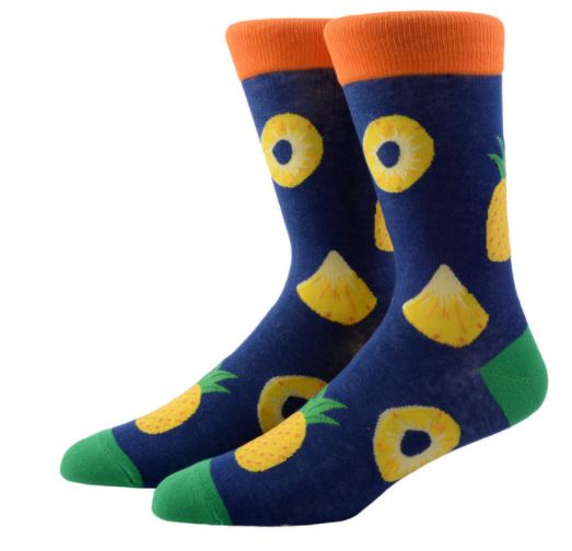 SF994 Navy Blue Pineapple Socks - Iris Fashion Jewelry