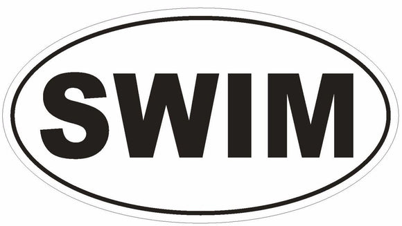 ST-D518 SWIM Euro Oval Bumper Sticker