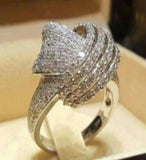 R323 Silver Knot of Rhinestones Ring - Iris Fashion Jewelry