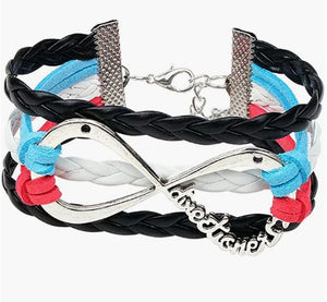 AZ1087 Multi Color Directioner Infinity Leather Layer Bracelet