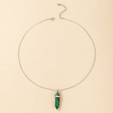 N862 Silver Green & Black Stone Necklace FREE Earrings - Iris Fashion Jewelry