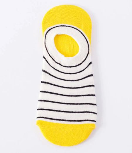 SF195 Yellow Thin Black Stripe Low Cut Socks - Iris Fashion Jewelry