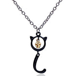 AZ269 Black Cat Gold Ball Necklace with FREE EARRINGS