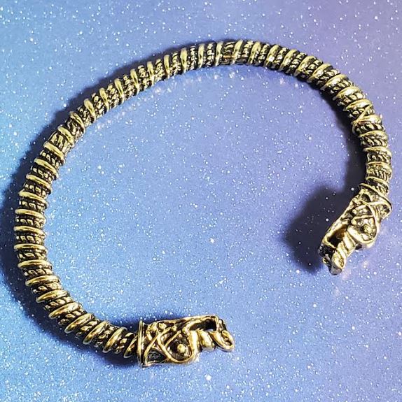 B585 Antique Gold Dragon Cuff Bracelet - Iris Fashion Jewelry