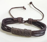 AZ525 Brown Cord Leather Bracelet