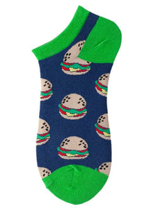 SF1152 Blue Cheeseburger Low Cut Socks - Iris Fashion Jewelry