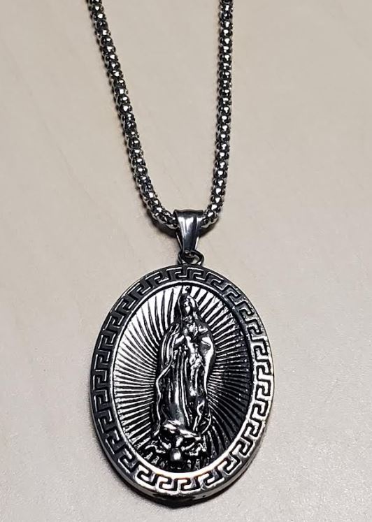 N1250 Silver Religious Pendant Necklace - Iris Fashion Jewelry