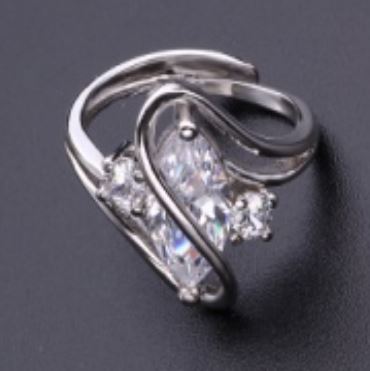 R658 Silver Rhinestone Ring - Iris Fashion Jewelry