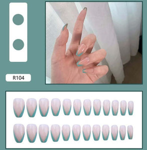 NS548 Long Plastic Ballerina Press On Nails 24 Pieces R104 - Iris Fashion Jewelry