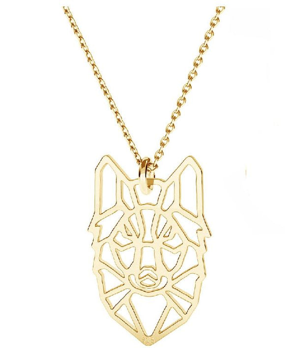 N928 Gold Cutout Wolf Necklace with FREE EARRINGS - Iris Fashion Jewelry