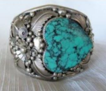 R46 Silver Turquoise Crackle Stone Heart Ring - Iris Fashion Jewelry