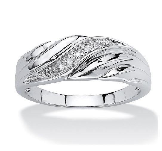 R294 Silver Rhinestone Accent Ring - Iris Fashion Jewelry