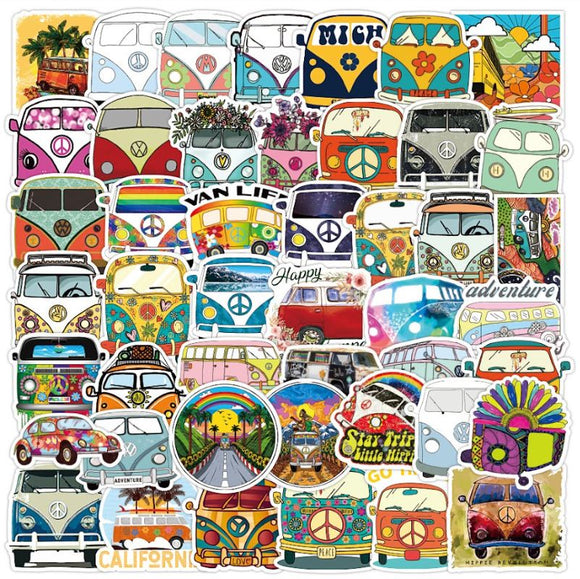 ST35 Hippie Van Collection 20 Pieces Assorted Stickers