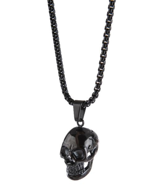 N1061 Black Skull Pendant Necklace - Iris Fashion Jewelry