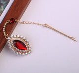 H578 Gold Red Gemstone Rhinestone Forehead Jewelry - Iris Fashion Jewelry